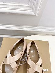 Kitlife Christian Louboutin Cassiasticina Beige Leather Ballerinas  - 2
