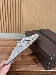 Kitlife Alaia Openwork Knit Ballet Flats Mules White - 4