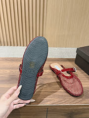 Kitlife Alaia Openwork Knit Ballet Flats Mules Red - 2