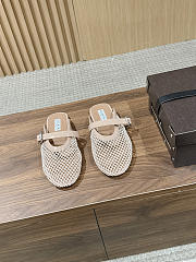 Kitlife Alaia Openwork Knit Ballet Flats Mules Beige - 1