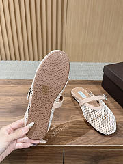Kitlife Alaia Openwork Knit Ballet Flats Mules Beige - 5