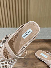 Kitlife Alaia Openwork Knit Ballet Flats Mules Beige - 3