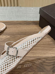 Kitlife Alaia Openwork Knit Ballet Flats Mules Beige - 2