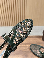 Kitlife Alaia Openwork Knit Ballet Flats Mules Green - 4