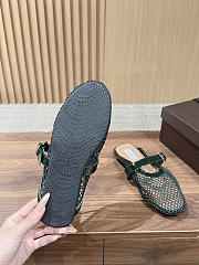 Kitlife Alaia Openwork Knit Ballet Flats Mules Green - 3