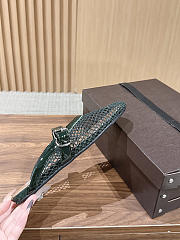 Kitlife Alaia Openwork Knit Ballet Flats Mules Green - 2