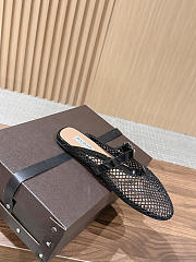 Kitlife Alaia Openwork Knit Ballet Flats Mules Black - 5