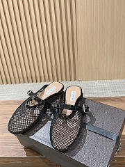 Kitlife Alaia Openwork Knit Ballet Flats Mules Black - 2