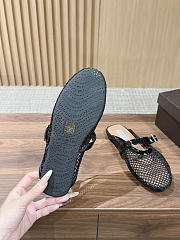 Kitlife Alaia Openwork Knit Ballet Flats Mules Black - 3