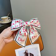 Kitlife Dior Celebrity-endorsed Bow Hair Clip White & Red - 1