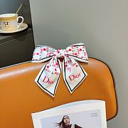 Kitlife Dior Celebrity-endorsed Bow Hair Clip White & Red - 5
