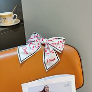 Kitlife Dior Celebrity-endorsed Bow Hair Clip White & Red - 4