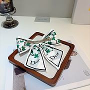 Kitlife Dior Celebrity-endorsed Bow Hair Clip White & Green - 6