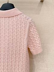Kitlife Dior Short-Sleeved Sweater Pink Cotton & Wwool With Braided Stitch - 3