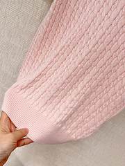 Kitlife Dior Short-Sleeved Sweater Pink Cotton & Wwool With Braided Stitch - 4
