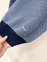 Kitlife Dior Short-Sleeved Sweater Navy Blue and White Wool Jacquard - 3