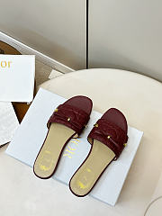 Kitlife Dior Cannage Slide Burgundy Quilted Lambskin - 2