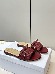 Kitlife Dior Cannage Slide Burgundy Quilted Lambskin - 4