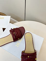 Kitlife Dior Cannage Slide Burgundy Quilted Lambskin - 5