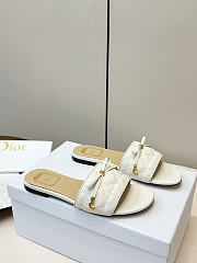 Kitlife Dior Cannage Slide White Quilted Lambskin - 5