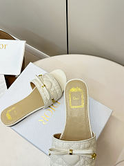 Kitlife Dior Cannage Slide White Quilted Lambskin - 3