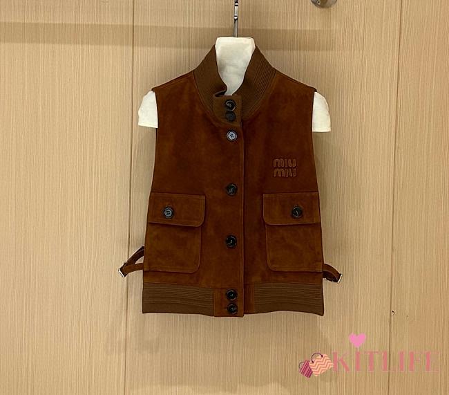Kitlife Miu Miu Waxed Suede Leather Vest - 1