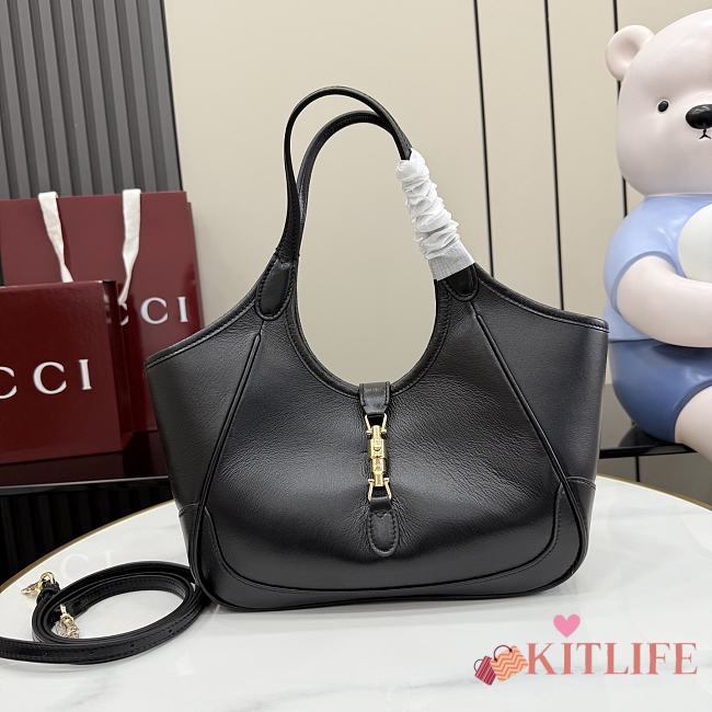 Kitlife Gucci Mercato Small Tote Bag Black Soft Leather 866646 26x23x11cm - 1