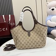 Kitlife Gucci Mercato Small Tote Bag Sand and Dark Brown GG canvas 866646 26x23x11cm  - 2