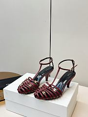 Kitlife Celine Cage-Strappy Sandals In Burgundy Goatskin 9mm - 1