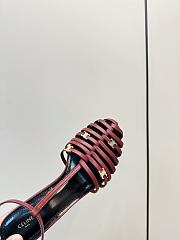 Kitlife Celine Cage-Strappy Sandals In Burgundy Goatskin 9mm - 6