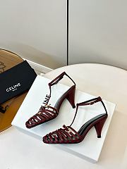 Kitlife Celine Cage-Strappy Sandals In Burgundy Goatskin 9mm - 4