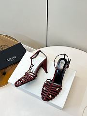 Kitlife Celine Cage-Strappy Sandals In Burgundy Goatskin 9mm - 2