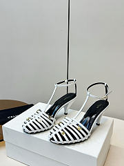 Kitlife Celine Cage-Strappy Sandals In White Goatskin 9mm - 1