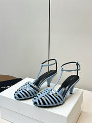 Kitlife Celine Cage-Strappy Sandals In Blue Goatskin 9mm - 1