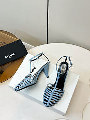 Kitlife Celine Cage-Strappy Sandals In Blue Goatskin 9mm - 3
