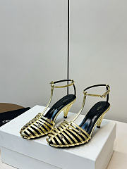 Kitlife Celine Cage-Strappy Sandals In Gold Goatskin 9mm - 1
