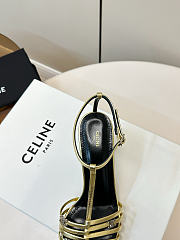 Kitlife Celine Cage-Strappy Sandals In Gold Goatskin 9mm - 5
