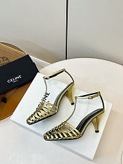 Kitlife Celine Cage-Strappy Sandals In Gold Goatskin 9mm - 4
