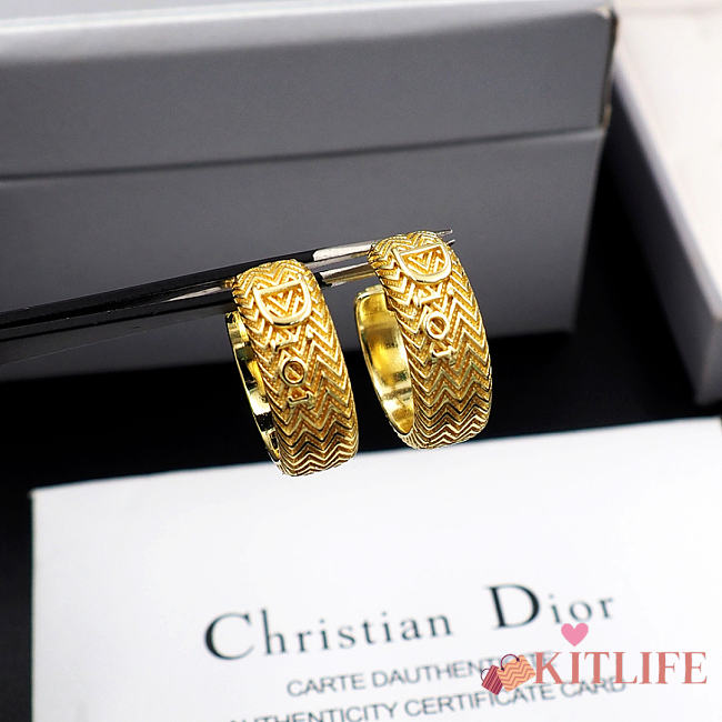 Kitlife Dior Wave Earrings Gold - 1