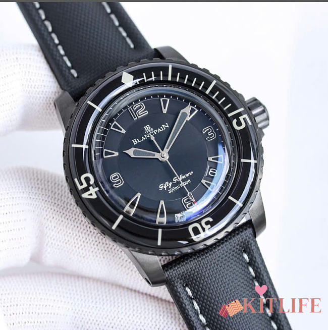 Kitlife  Blancpain Fifty Fathoms Series Diving Watch Black 45mm - 1