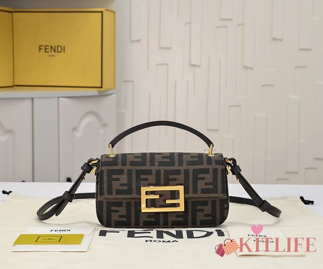 Kitlife Fendi Monogram Mini Baguette Phone Bag 4402 19x3cm - 1