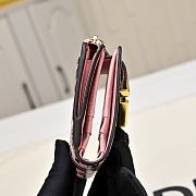 Kitlife Fendi FF Tri-fold Gold-tone Leather Wallet Black & Pink 33202 10x4x8cm - 5