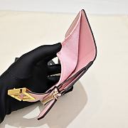 Kitlife Fendi FF Tri-fold Gold-tone Leather Wallet Black & Pink 33202 10x4x8cm - 3