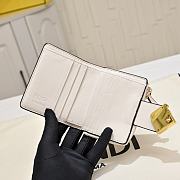 Kitlife Fendi FF Tri-fold Gold-tone Leather Wallet Black & White 33202 10x4x8cm - 6