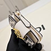 Kitlife Fendi FF Tri-fold Gold-tone Leather Wallet Black & White 33202 10x4x8cm - 5