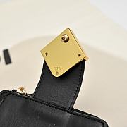 Kitlife Fendi FF Tri-fold Gold-tone Leather Wallet Black 33202 10x4x8cm  - 6