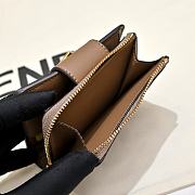 Kitlife Fendi FF Tri-fold Gold-tone Leather Wallet Black & Brown 33202 10x4x8cm  - 6