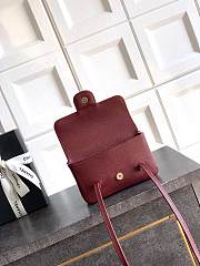 Kitlife Chanel 26P Flap Mini Bag Burgundy Grained Shiny Calfskin A5807 11.5×17x5cm - 5