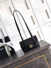 Kitlife Chanel 26P Flap Mini Bag Black Grained Shiny Calfskin A5807 11.5×17x5cm - 1