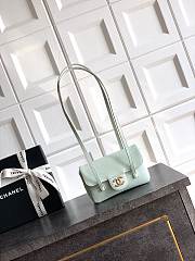 Kitlife Chanel 26P Flap Mini Bag Green Grained Shiny Calfskin A5807 11.5×17x5cm - 1